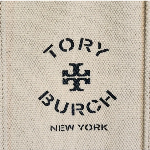 Tory Burch Cream Canvas Tote Bag - Picture 3 of 7